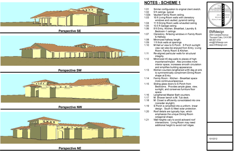 Custom Ranch House, ENR architects, Granbury, TX 76049 - CAD Renderings